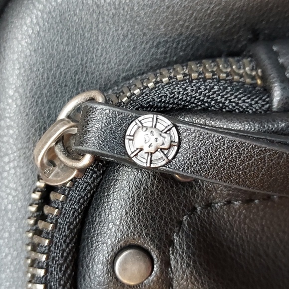 Ed Hardy NWOT Black Silver Stud Embellished Camera Crossbody Bag OS - Picture 11 of 13